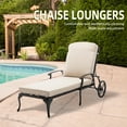 thumbnail image 6 of Homefun Aluminum Five Backrest Positions and Wheels Outdoor Chaise Lounge, Antique Bronze, 6 of 13