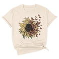 thumbnail image 3 of Graphic Tees for Women T-Shirts Summer Casual Printed Short Sleeve Crew Neck Tee for Women Design-Forward Everyday Wear Beige XXL, 3 of 3