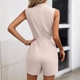 thumbnail image 4 of Rompers for Women Sleeveless High Neck Mini Romper Dresses Split Front Tunic Overlay Short Jumpsuits Elegant formal office Outfits Pink, 4 of 7