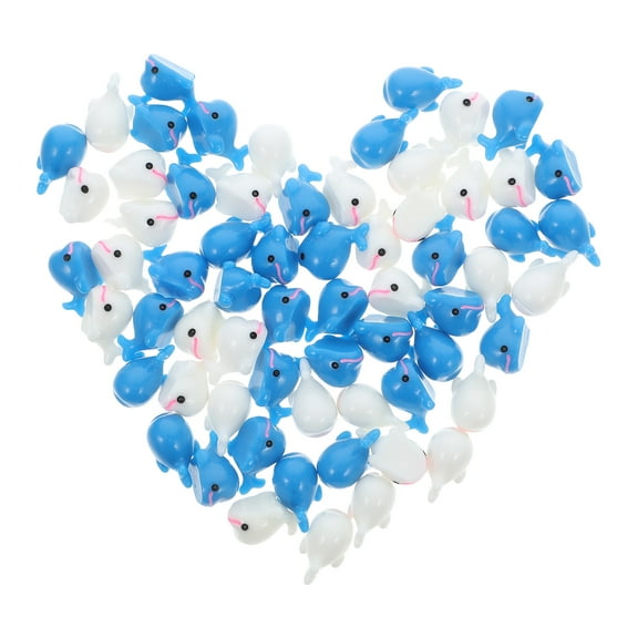 Topbathy Mini Resin Toys Dolphin Figurine Set Resin 65Pcs Crafts Decoration Container Mini Garden