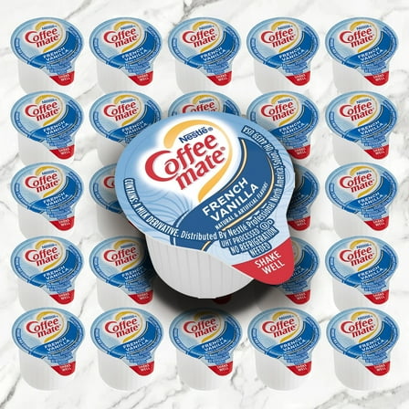 Nestle Coffee-Mate French Vanilla Single Serve Non-Dairy Creamer, 0.4 oz l Pack of 50