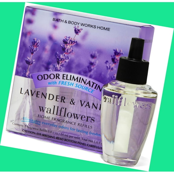 Bath & Body Works Odor Eliminating Wallflowers Refills LAVENDER & VANILLA (pack of 2)