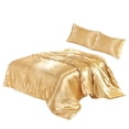 thumbnail image 1 of Funda de edredón Funda nórdica de seda artificial Cremallera Funda de almohada para dormir Juego de cama, Reina, 229x229cm, Bronceado claro Monstrate HA003632-08, 1 of 7