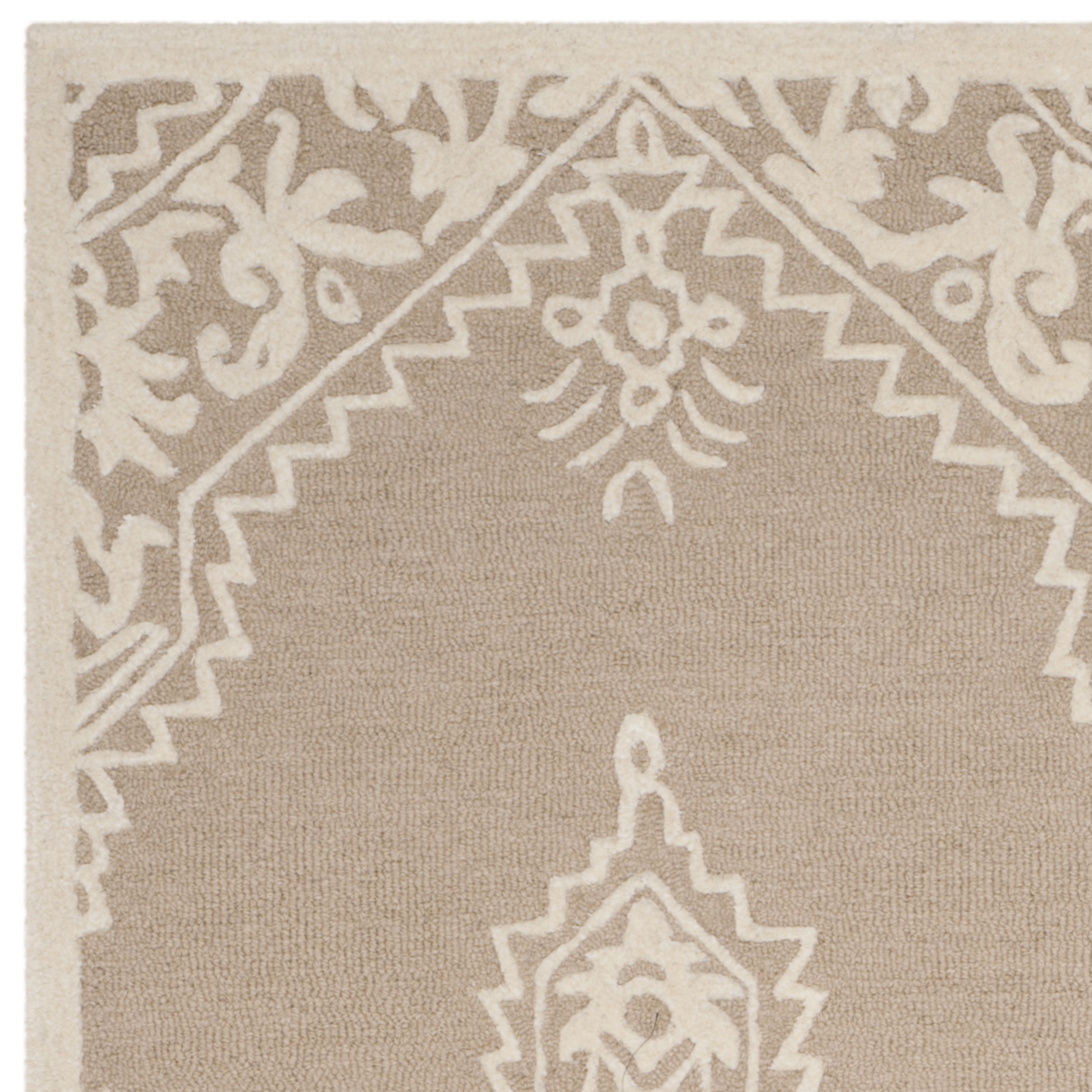 SAFAVIEH Manchester Naomh Medallion Striped Area Rug, Beige/Ivory, 8' x 10'