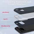thumbnail image 3 of KOMI for Google Pixel 8 Case, Silicone Phone Case with 2 Screen Protector, Soft Anti-Scratch Microfiber Lining, Full Body Shockproof Slim Cover Support Wireless Charging, Grey, 3 of 5