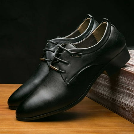 

Leather Shoes Mens Shoes Fashion Classic Style British Retro Pointed Toe Lace Up Business Casual Pointed Toe Shoes