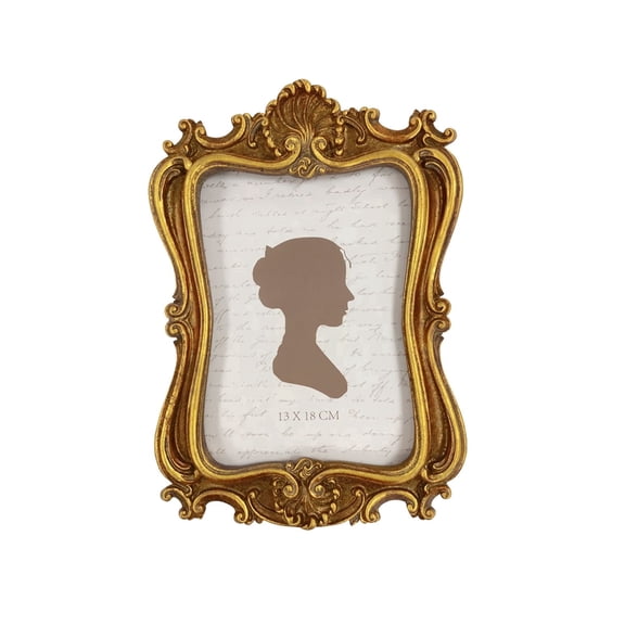 AELS 5x7 Vintage Picture Frame, Antique Photo Frame with Glass Front, Tabletop & Wall Hanging Display