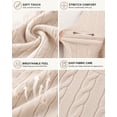thumbnail image 3 of QUALFORT Women’s Short Sleeve Cable Knit Sweater, Crew Neck Lightweight Pullover, Apricot, Size M, 3 of 7