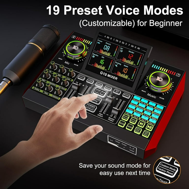 Tenlamp DJ Mixer Podcast Kit BM800-G10 Condenser Microphone Metal