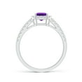 thumbnail image 2 of ANGARA Natural Emerald-Cut Amethyst Halo Ring in 14K White Gold for Women (Size-7x5mm) | February Birthstone, Birthday, Anniversary, Jewelry Gift for Women | Natural Amethyst Ring, 2 of 8