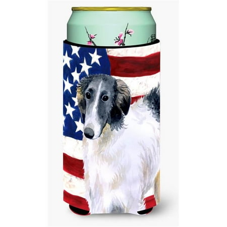 

Borzoi Patriotic Tall Boy Beverage Insulator Hugger