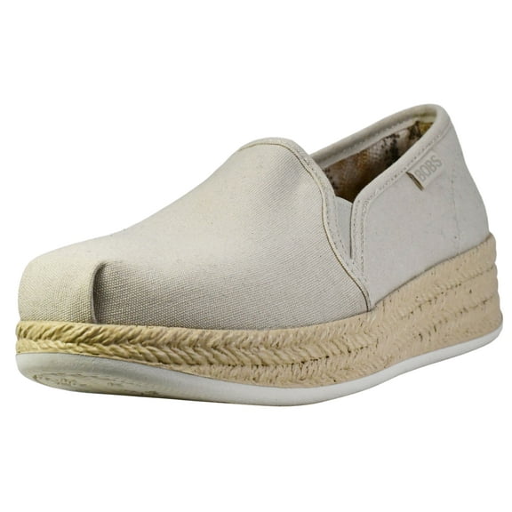 Skechers Women's Shoes Urban Highlites Platform Espadrille Inspired Vegan Canvas Memory Foam Flatform Walking Round Toe Water Resistant Slip on Shoes