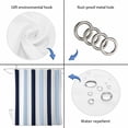 thumbnail image 5 of Navy Blue Aqua Striped Waterproof Fabric Shower Curtain, Farmhouse Stripe Art Waterproof Fabric Shower Curtain for Bathroom Curtains Bathtubs Hotel Washable Shower Curtains with 12 Hooks Long 72x78in, 5 of 8