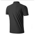 thumbnail image 4 of Quinlirra Mens T-shirts dry fit Men's Summer Lapel Solid Button Daily Casual Outdoor Shirt/T-shirt, 4 of 4