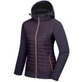 thumbnail image 3 of Little Donkey Andy Women's Lightweight Insulated Hybrid Jacket for Hiking Running Ski Warm Purple XXL, 3 of 7