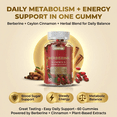thumbnail image 2 of Berberine Gummies 1200mg with Ceylon Cinnamon – Blood Sugar & Metabolism Support Supplement – Berberine with Turmeric & Milk Thistle – Energy & Balance Formula – Raspberry Flavor, 60 Gummies, 2 of 6