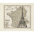 thumbnail image 2 of Carlson, Tina 30x26 Gold Ornate Wood Framed with Double Matting Museum Art Print Titled - Eiffel Tower Map, 2 of 4