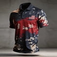 thumbnail image 4 of Mens Independence Day American Flag Patriotic Polo Shirts Short Sleeve Polo Shirts for Men Graphic Stretch Casual American Patriotic Raglan Golf Polos(Brick Red1,M), 4 of 4