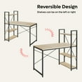 thumbnail image 6 of Bestier 47" Computer Desk with Adjustable Shelves, Writing Desk with Reversible Bookshelf, Dark Walnut, 6 of 9