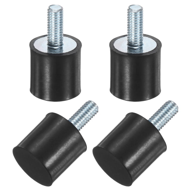 Uxcell 4-Pack Montajes de Caucho con Pernos Macho M5 x 12mm D15mmxH15mm