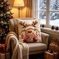 thumbnail image 4 of huayou Cute Elk Candy Cane Christmas Throw Pillow Cover 17.72×17.72in Soft Cushion Case for Sofa Couch Bedroom Living Room Farmhouse Holiday Decoration, 4 of 6