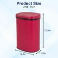 thumbnail image 2 of Kitchen Trash Can Automatic Motion Sensor Bathroom Trash Can with Lid,50 Liter/13 Gallon Touchless Trash Bin,Garbage Can Waterproof Garbage Bin Wastebasket for Toilet,Office,Caravans,Bedroom,Red, 2 of 14