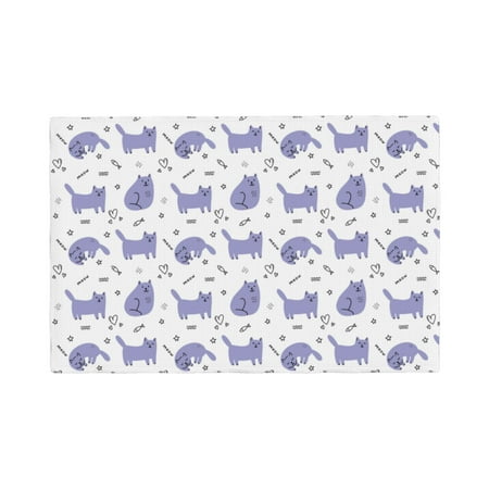 

Placemats Set Of 4 / 6 Cartoon Cute Cat Purple Placemats For Dining Table Indoor/Outdoors Heat Resistant Washable Placemats 18 X 12