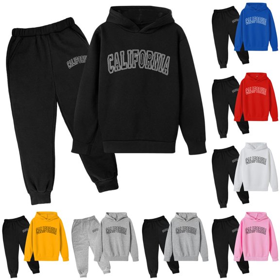 Toddler Boys 2 Pieces Clothing Set Casual Letter Printed Long Sleeve Hoodie Pullover Tops and Pants Sweatshirt Set Size 3-4T ,Black