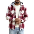 thumbnail image 5 of Zormilly Jackets for Men Long Sleeve Button Down Hooded Plaid Shirt Jacket with Pockets Brushed Soft Fall Outfits, S-3XL, 5 of 6