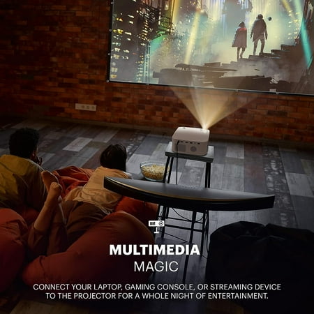 Kodak - FLIK X10  Full HD Multimedia Projector Kit, 1080p Portable Home Theater Bundle with 100” Projection Screen - White
