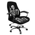 thumbnail image 2 of Xixirimido Skull Black Print Computer Office Chair Covers Stretchable Soft Fit Universal Desk Rotating Slipcovers, Removable Washable Chair Protector Cover with Button, Large, 2 of 6