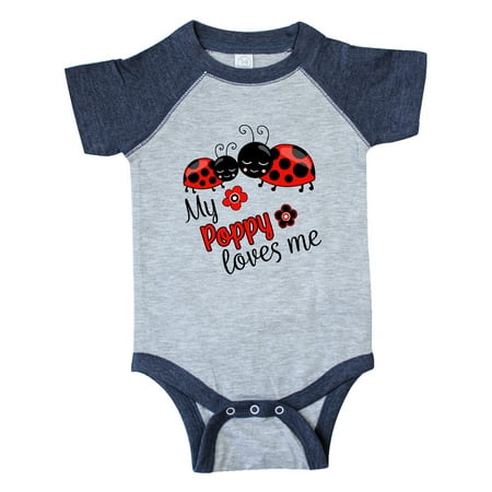 

Inktastic My Poppy Loves Me with Cute Ladybugs Gift Baby Boy or Baby Girl Bodysuit