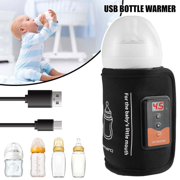 Protoiya Portable Baby Bottle Warmer, Baby Bottle Warmer for Breastmilk or Baby Formula, Wireless Travel Bottle Warmer with Digital Display and Accurate Temperature Control
