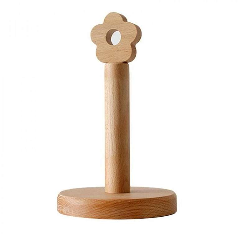 Japanese-style Solid Wood Paper Roll Holder Kitchen Vertical Beech