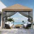 thumbnail image 6 of MASTERCANOPY 10' x 10' Pop-up Canopy Tent Outdoor Screen House Shelter with Mesh Walls, Khaki, 6 of 6