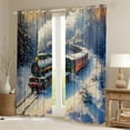 thumbnail image 2 of jejeloiu Retro Train Curtains Pack of 2 (42x84 Each),Hello Winter Curtains Blackout,Rustic Western Farmhouse Bedroom Curtains For Men Women,Ultra Soft Home Decor, 2 of 6