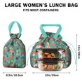 thumbnail image 5 of BoxerDog and Floral Drawstring Lunch Bag Women - Drawstring Lunch Bag Insulated for Work Office - Stain-Resistant Large Lunchbags for Women with Multi-Pockets, 5 of 6