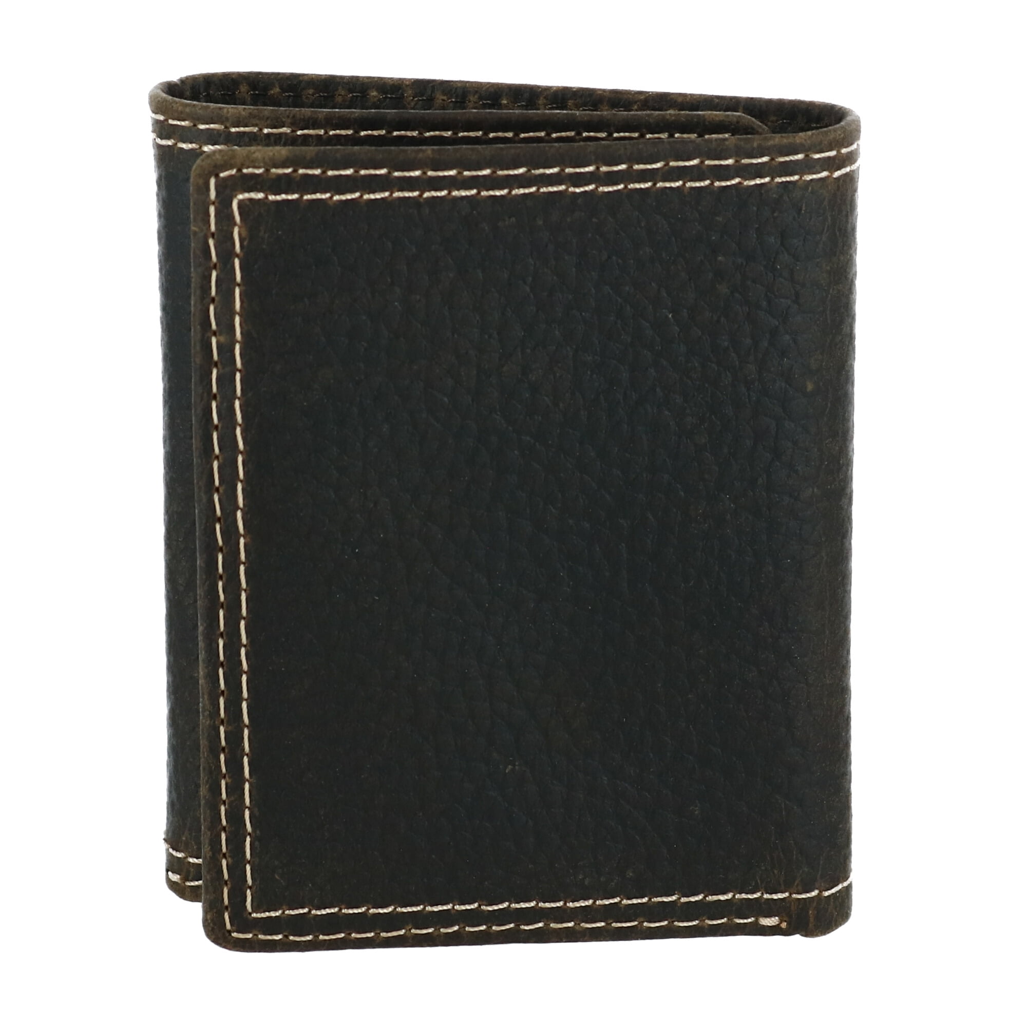 Wrangler Leather Textured Double Stitch Western Trifold Wallet (Men's ...