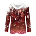 thumbnail image 4 of Lroveb Christmas Shirts for Women Holiday Tops Long Sleeve Faux V Neck T Shirt Xmas Tree Snowflakes Graphic Top Loose Blouse Graphic T Shirts, 4 of 4