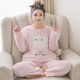 thumbnail image 3 of Conjunto de pijama de franela de Invierno para mujer, Top de manga larga suave con estampado lindo y pantalones, ropa de estar por casa, regalo para Navidad y cumpleaños, 3 of 4