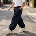 thumbnail image 3 of Bixock Toddler Boys Sweatpants High Waist Straight Leg Pants Kids Soild Color Loose Casual Joggers Pants Soft Comfortable Workout Outdoor Daily Wear Boys Clothings Size 9-10Years, 3 of 6