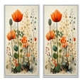 thumbnail image 2 of Designart "Colorful botanic Pointillism II" Abstract Botanicals Framed Wall Art Set Of 2 - Multi-Color Floral Gallery Wall Frame Set For Home Decor, 2 of 7