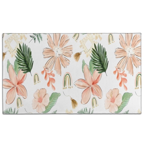 Pioneer Flower Floral Print Pattern Door Rugs,Washable Non Slip Door Mats Indoor,Decorative Door Mats,Entry Mat Indoor for Entrance,Bedroom,Kitchen,Bathroom,17"x30"
