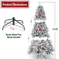 thumbnail image 4 of IC ICLOVER 7.5ft Pre-Lit Artificial Christmas Tree with 500 Warm White Lights, Snow Flocked Full Prelighted Xmas Tree, 1088 Branch Tips, Metal Stand and Hinged Branches, Storage Bag, 4 of 10