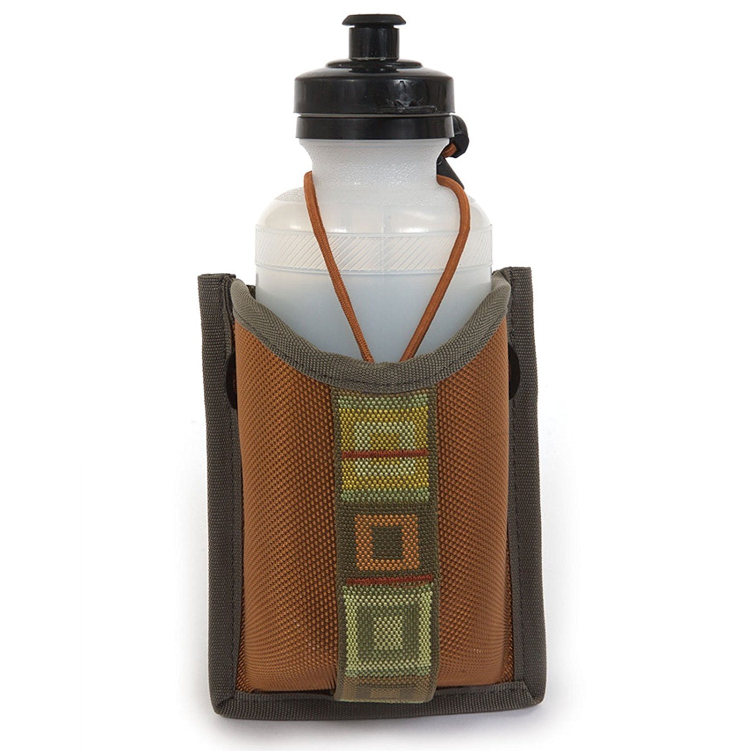 Molded Water Bottle Holder, Velcro strap attachment Locking drawstring