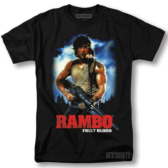 Reprint Rare Rambo Shirt Graphic Movie Classic Retro Vntg Graphic Design T-Shirt