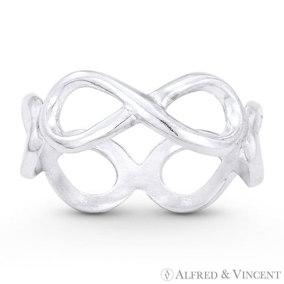 Infinity Symbol / Figure 8 Charm Eternity Band in .925 Sterling Silver