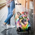 thumbnail image 3 of Hippie German Shepherd Portrait Watercolor Tie-Dye Vintage Styles Travel Luggage Cover Alsatian Dog Lover Gifts Suitcase Dust Protective Decor - 00014, 3 of 5