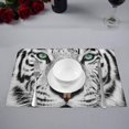 thumbnail image 2 of MKHERT Cool Animal White Tiger Face Placemats Table Mats for Dining Room Kitchen Table Decoration 12x18 inch,Set of 4, 2 of 4