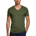 thumbnail image 2 of Mens Short Sleeve Shirts Summer Solid Fashion V Neck T Shirts for Men Casual Tops, 2 of 5